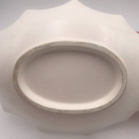 Vintage Otagiri White Hostess Double Dish Holly Berries - Picture 6 of 8